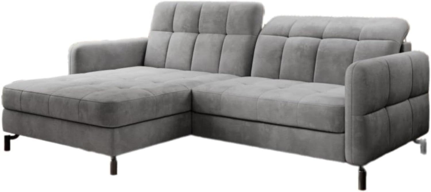 Designer Sofa Loria mit Schlaf- und Klappfunktion Grau Links Bild 1