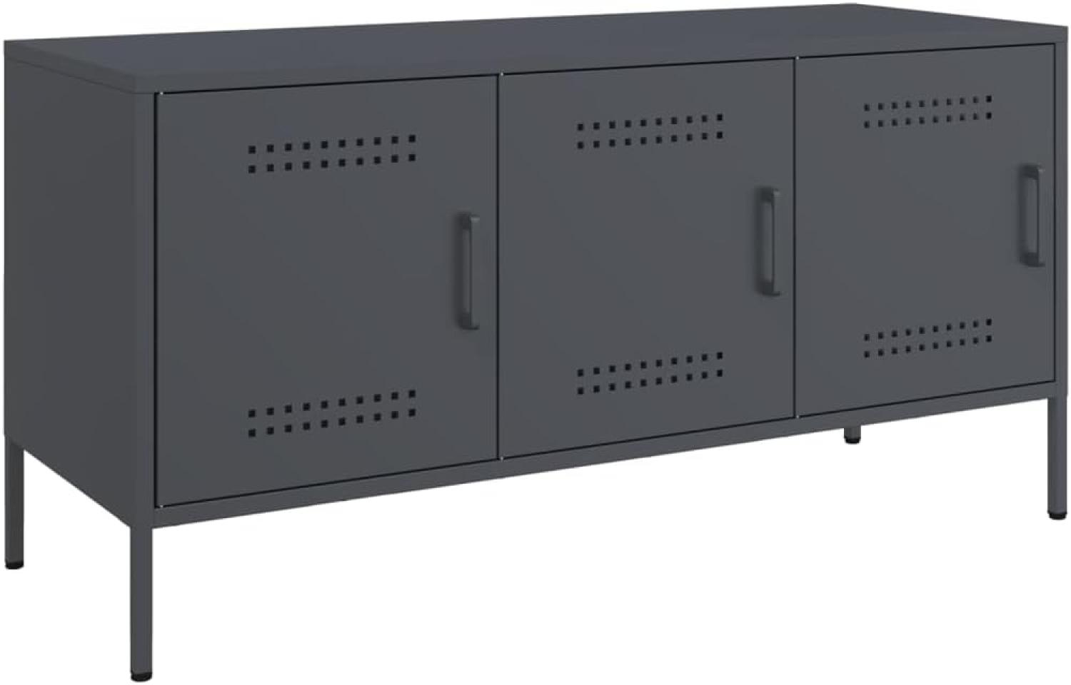 TV-Schrank Anthrazit 100,5x39x50,5 cm Stahl 842948 Bild 1