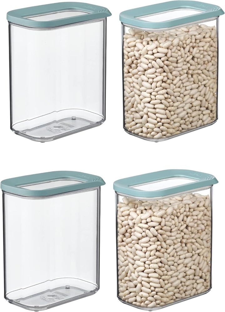 MEPAL | Vorratsdosen Set Modula | 4-teilig | 1500 ml | Nordic Green | ideal für trockene Lebensmittel | Frischhaltedosen | langlebig & BPA-frei | stapelbar & durchsichtige Deckel Bild 1