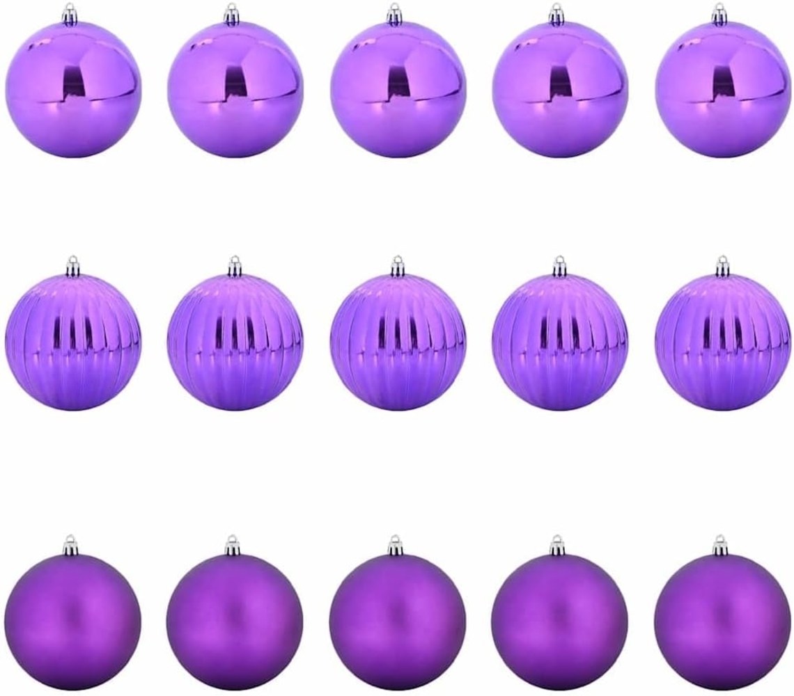 vidaXL Weihnachtskugel-Set 15 pcs Lila Kunststoff 42018877 Bild 1