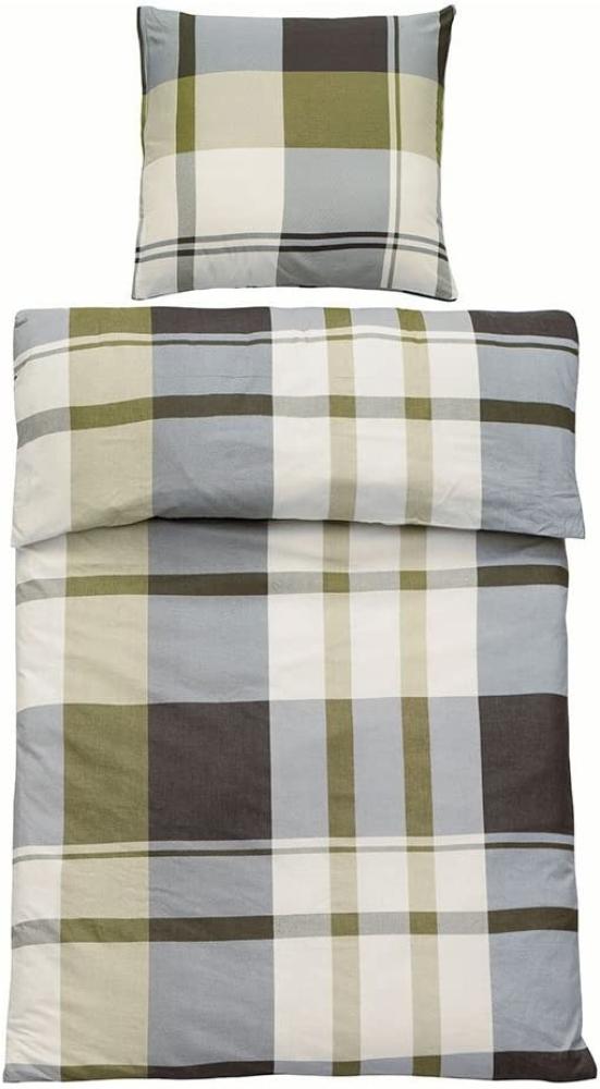 Optidream Renforcé Bettwäsche 135x200 cm Bettbezug 135x200 cm Kopfkissenbezug 80x80 cm Josef-Gruen gruen / grau Bild 1
