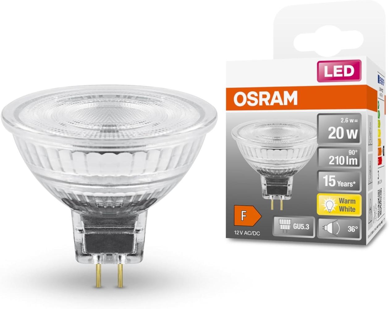 OSRAM LED Reflektorlampe MR16 2,6W GU5,3 210lm 12V 2.700K 36° 351448 Bild 1