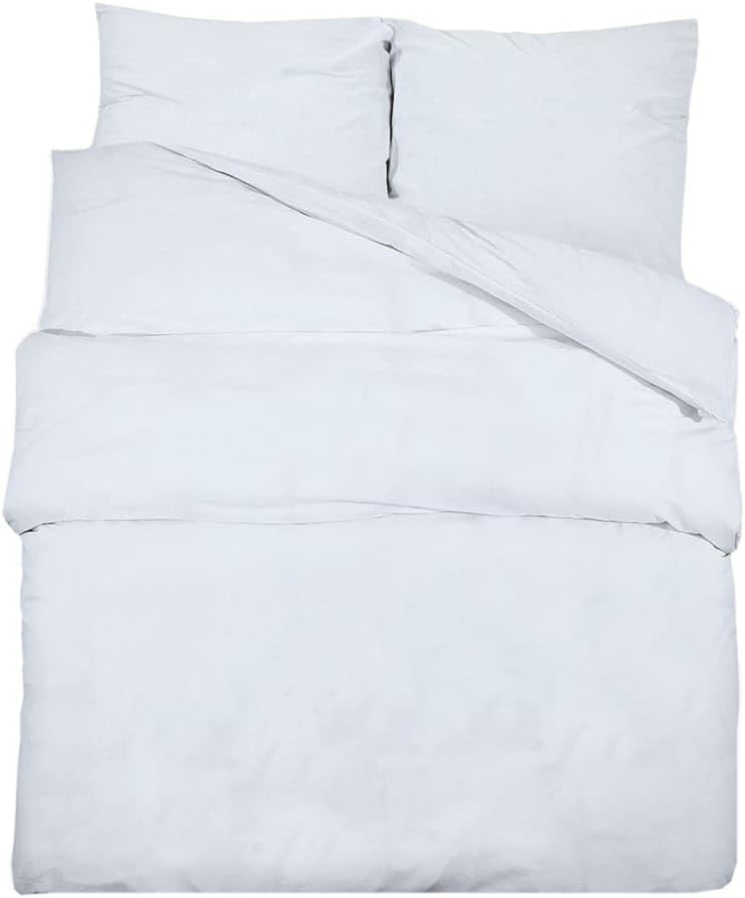 vidaXL Bettwäsche-Set Weiß 135x200 cm Baumwolle 136165 Bild 1