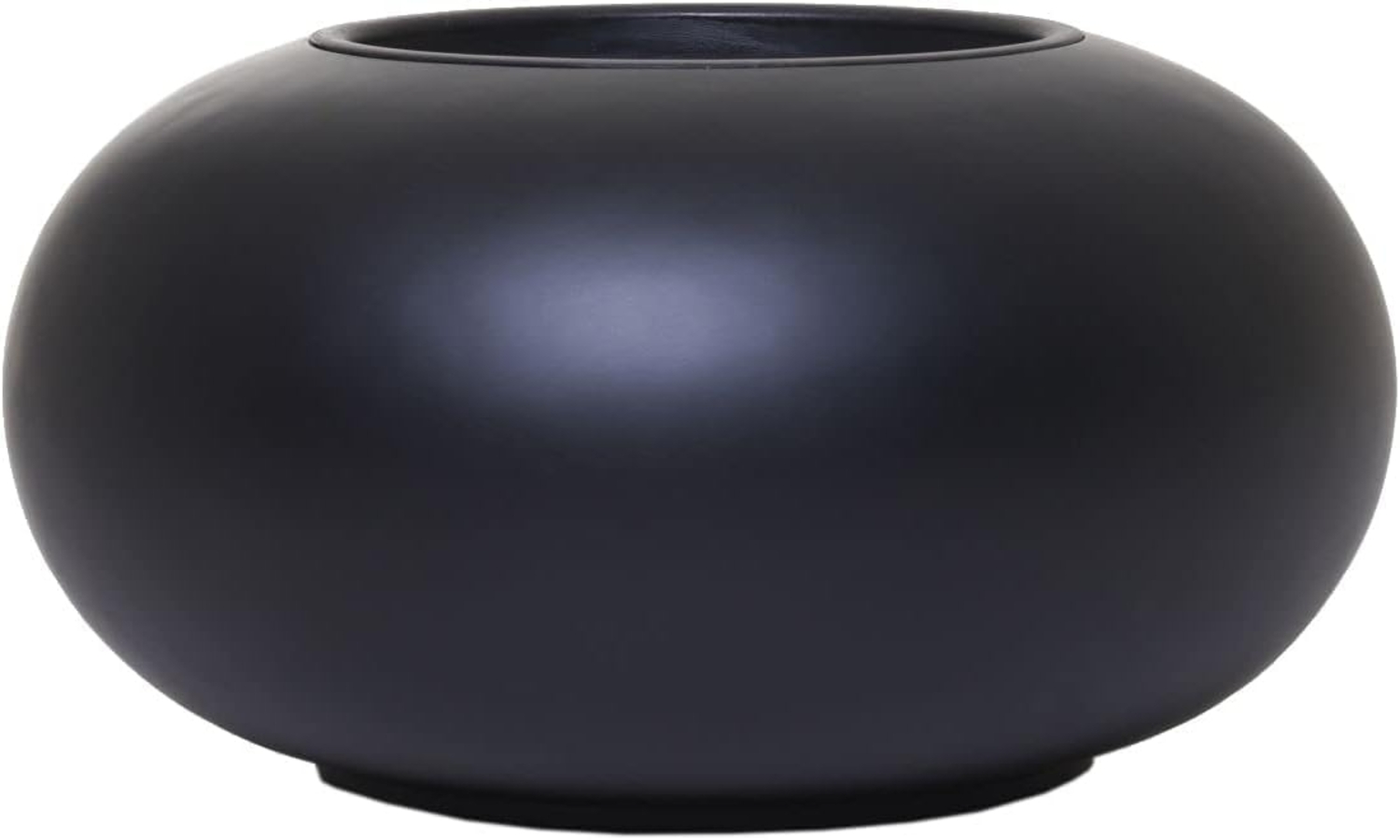 VIVANNO Blumentopf Fiberglas VIGLIA Rund - Schwarz Matt (1 St), 54x27 cm Bild 1