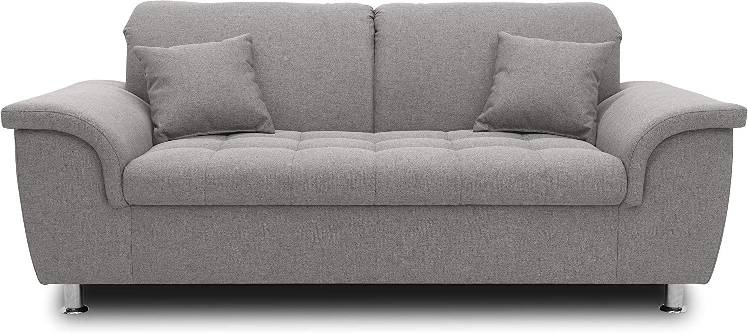 DOMO Collection Sofa Franzi, 2-Sitzer Couch, 2er Garnitur mit Nackenfunktion, Polstergarnitur, grau, 190x105x81 cm Bild 1