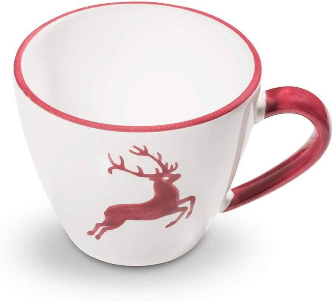 Bordeauxrot Hirsch, Kaffeetasse Gourmet (0,2L) - Gmundner Keramik Kaffeetasse - Mikrowelle geeignet, Spülmaschinenfest Bild 1