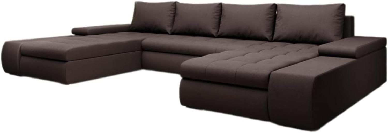 Designer Sofa Martino mit Schlaffunktion Stoff Dunkelbraun Bild 1