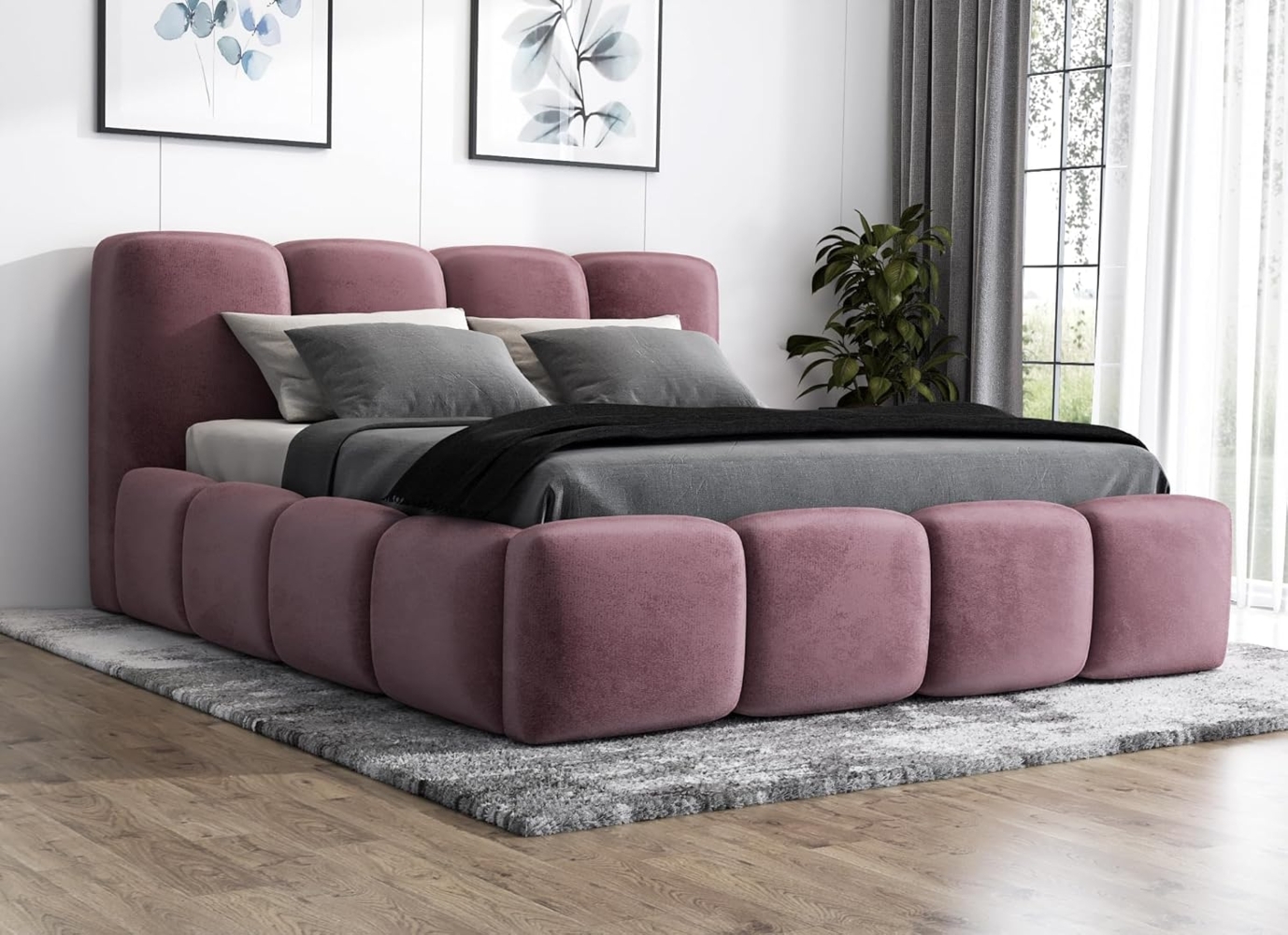 Polsterbett DONA 120x200 mit Matratze, Bettkasten und Lattenrost. Farbe: Flamingo 14 Bild 1