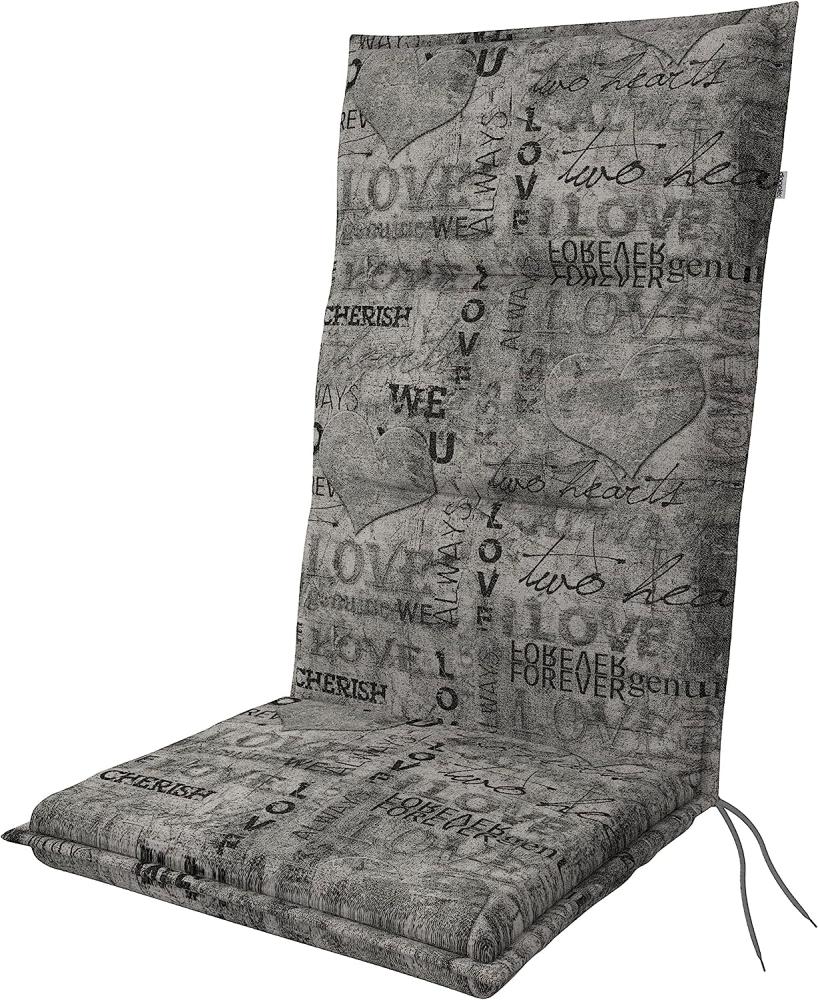 Doppler Hochlehnerauflage Spot ca. 118 x 48 x 5 cm Herzen grau Bild 1