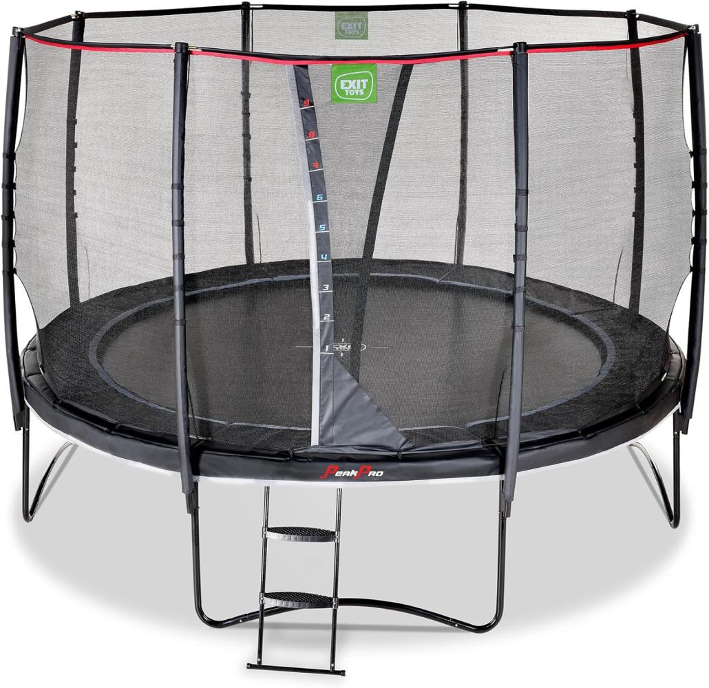 Exit Toys PeakPro trampoline fitness device (black round 366 cm diameter incl. safety net and ladder) Bild 1