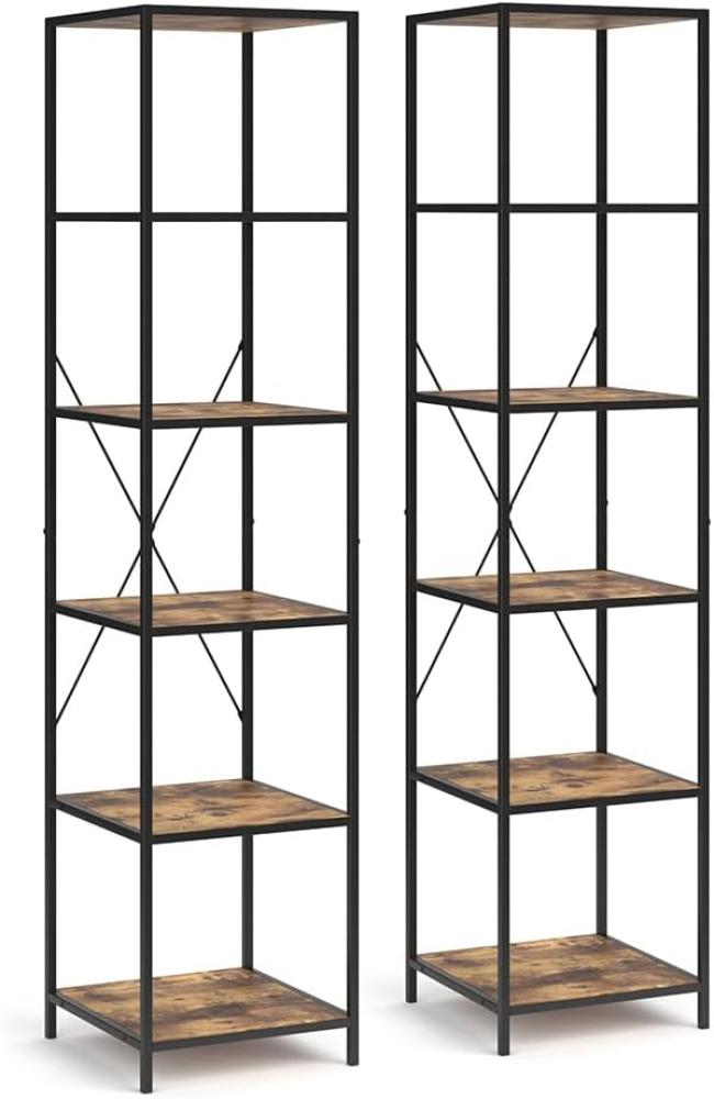 VICCO Loft Standregal Fyrk 2er Set Bücherregal Wandregal Holz Regal 174x40x40 cm Bild 1