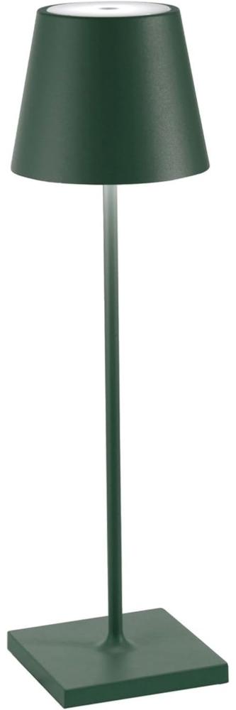 Zafferano, Poldina Pro Lampe, Kabellose, Wiederaufladbare Tischlampe mit Touch Control, Auch für den Außenbereich Geeignet, Dimmer, 2200-3000 K, Höhe 38 cm, Farbe Dunkelgrün Bild 1