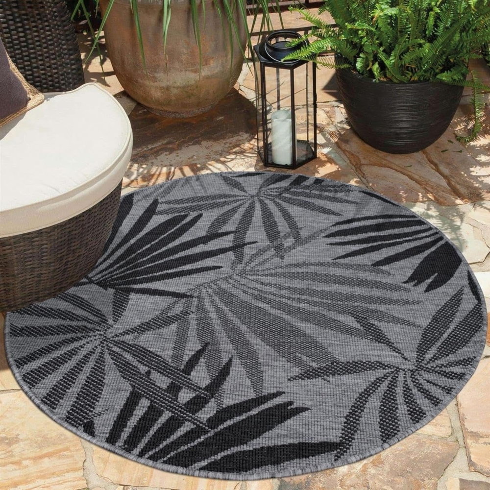 Carpet City Outdoorteppich DUO RUG 5771, rund, Höhe: 5 mm, Wendeteppich Wetterfest In- & Outdoor, Balkon, Terrasse, Wohnzimmer Bild 1