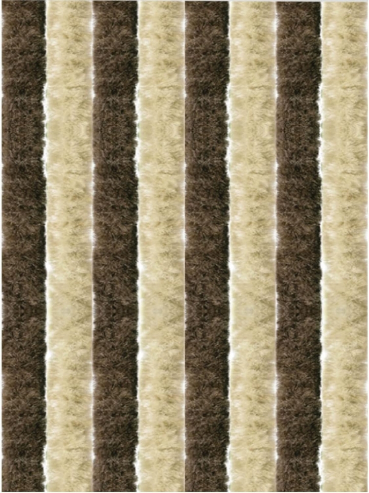 Flauschvorhang 80x200 cm in Unistreifen beige - braun, perfekter Insekten- und Sichtschutz für Ihre Balkon- und Terrassentür, viele Farben Bild 1