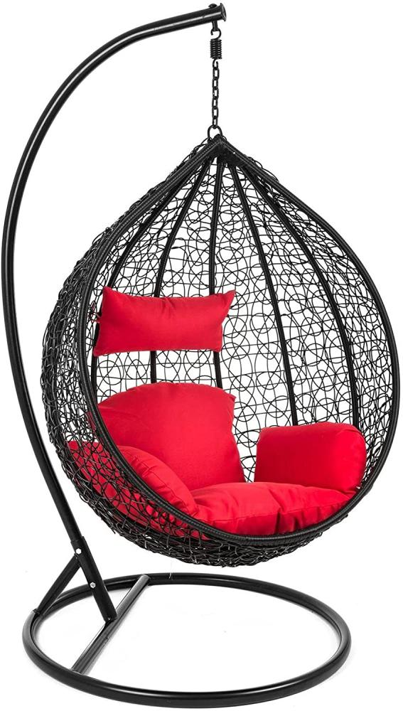 Hängesessel Polyrattan mit Gestell Farbe: Schwarz Bild 1