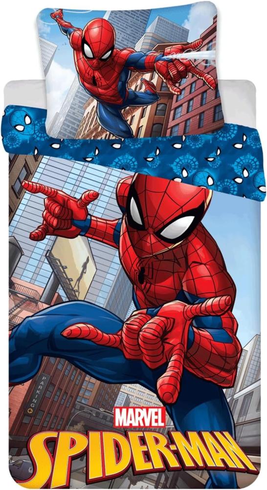 Spiderman Bettwäsche Wendebettwäsche Marvel Spider-Man 140x200 cm, 70x90 cm, Baumwolle, 2 teilig Bild 1