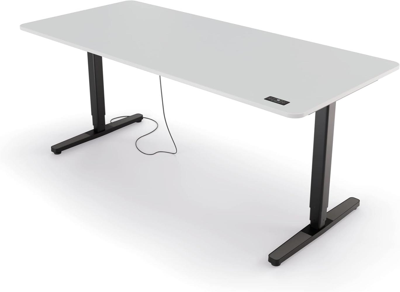 Yaasa Desk Pro II Elektrisch Höhenverstellbarer Schreibtisch, 180x80 cm, Offwhite-Schwarz, mit Speicherfunktion und Kollisionssensor Bild 1