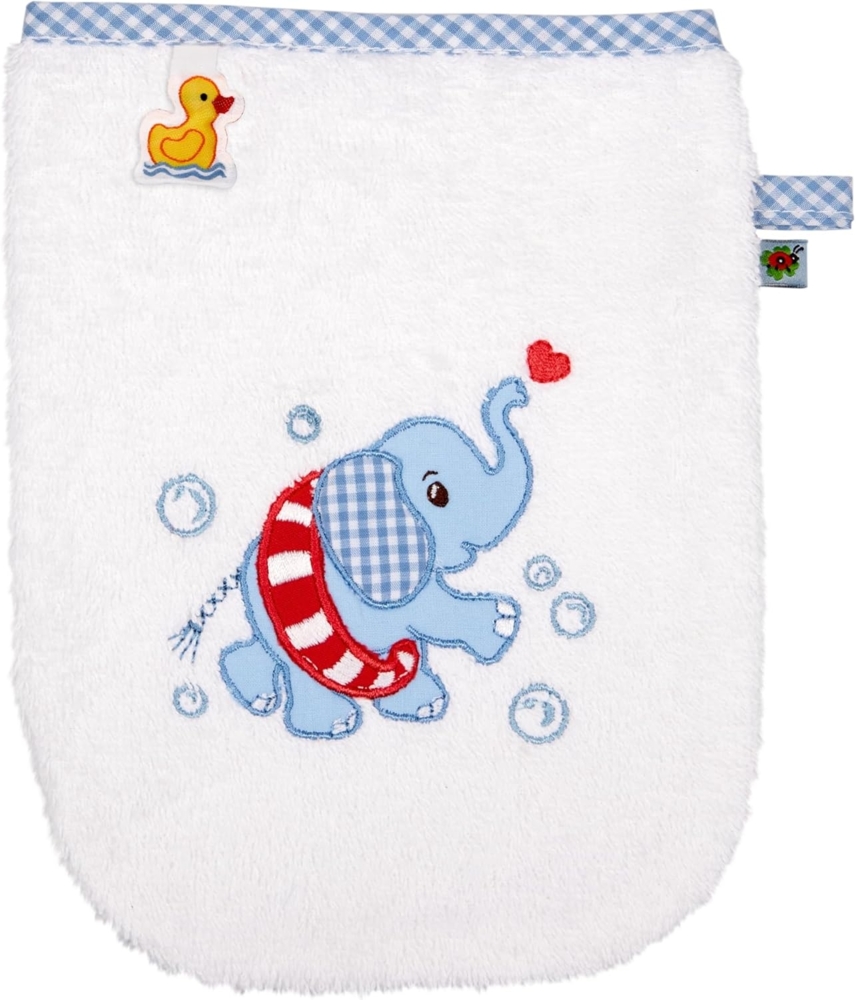 Waschhandschuh Elefant, hellblau - BabyGlück Bild 1