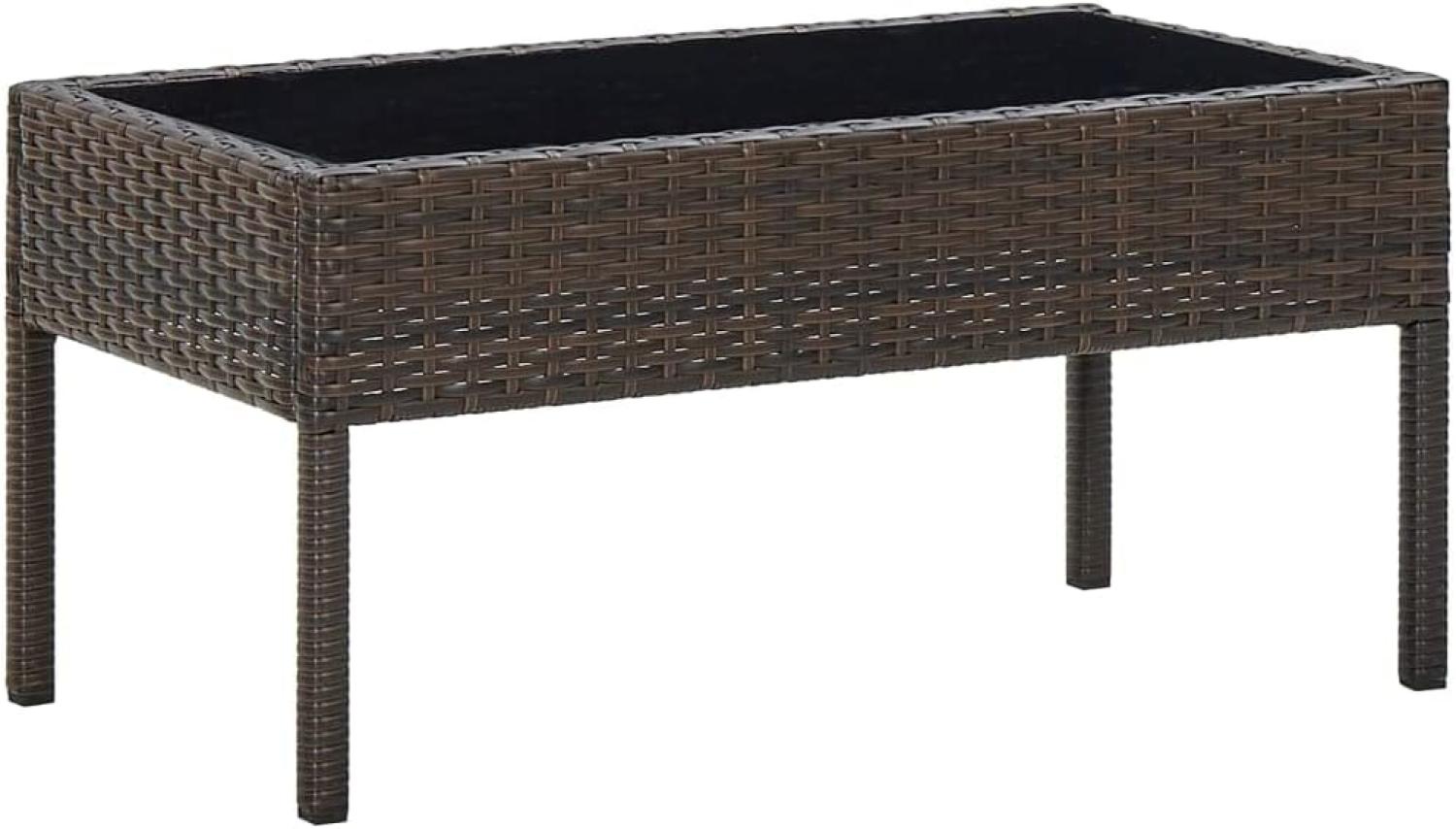 vidaXL Gartentisch Braun 75 x 40 x 37 cm Poly Rattan 45903 Bild 1