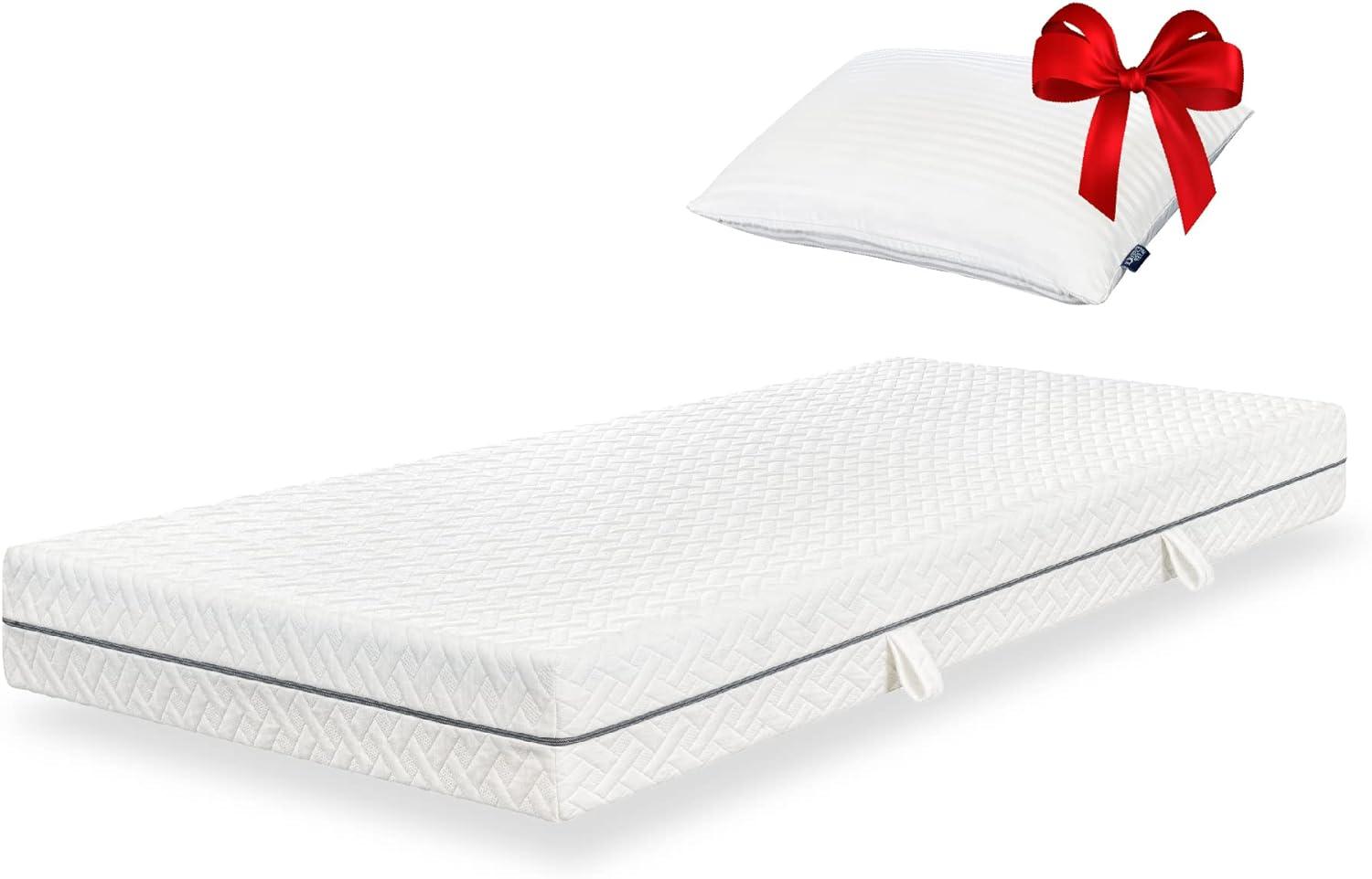 Essence Sleep Matratze 90 x 200 x 18 cm, 7-Zonen Kaltschaummatratze mit Memory Foam Schicht, Härtegrad 3 (H3), mit 1 Kopfkissen, Rollmatratze, Öko-Tex Standard 100 Bild 1