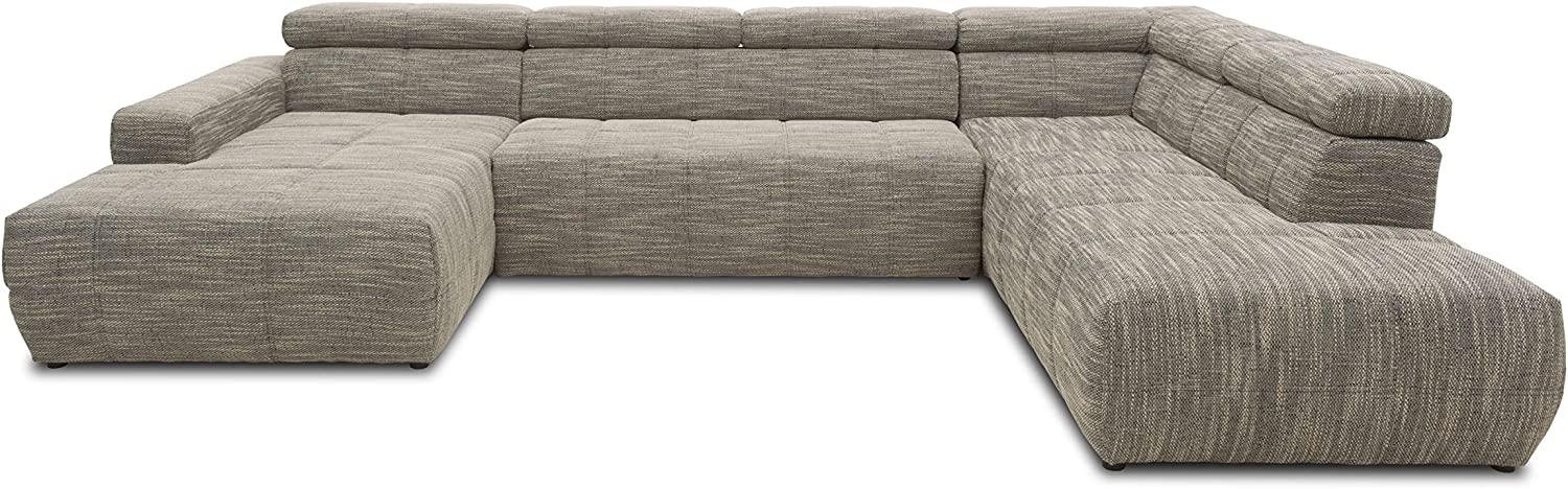 DOMO. collection Brandon Sofa, Wohnlandschaft mit Rückenfunktion in U-Form, Polsterecke Eckgarnitur Polstergarnitur, weißgrau, 175 x 359 x 228 cm Bild 1