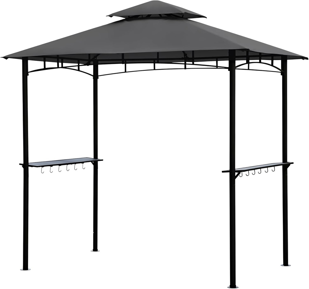 Sekey Grill Pavillon 2.45x1.50 m, Wasserdicht Gartenlauben Gartenzelt Partyzelt für Garten/Partys/Picknick/BBQ´s, UV-Schutz 50+, Grau Bild 1