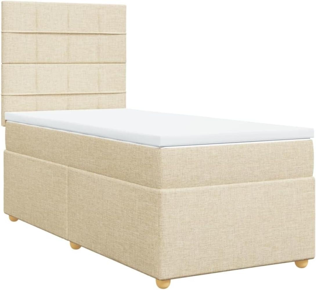 Boxspringbett mit Matratze Creme 80x200 cm Stoff 3293412 Bild 1