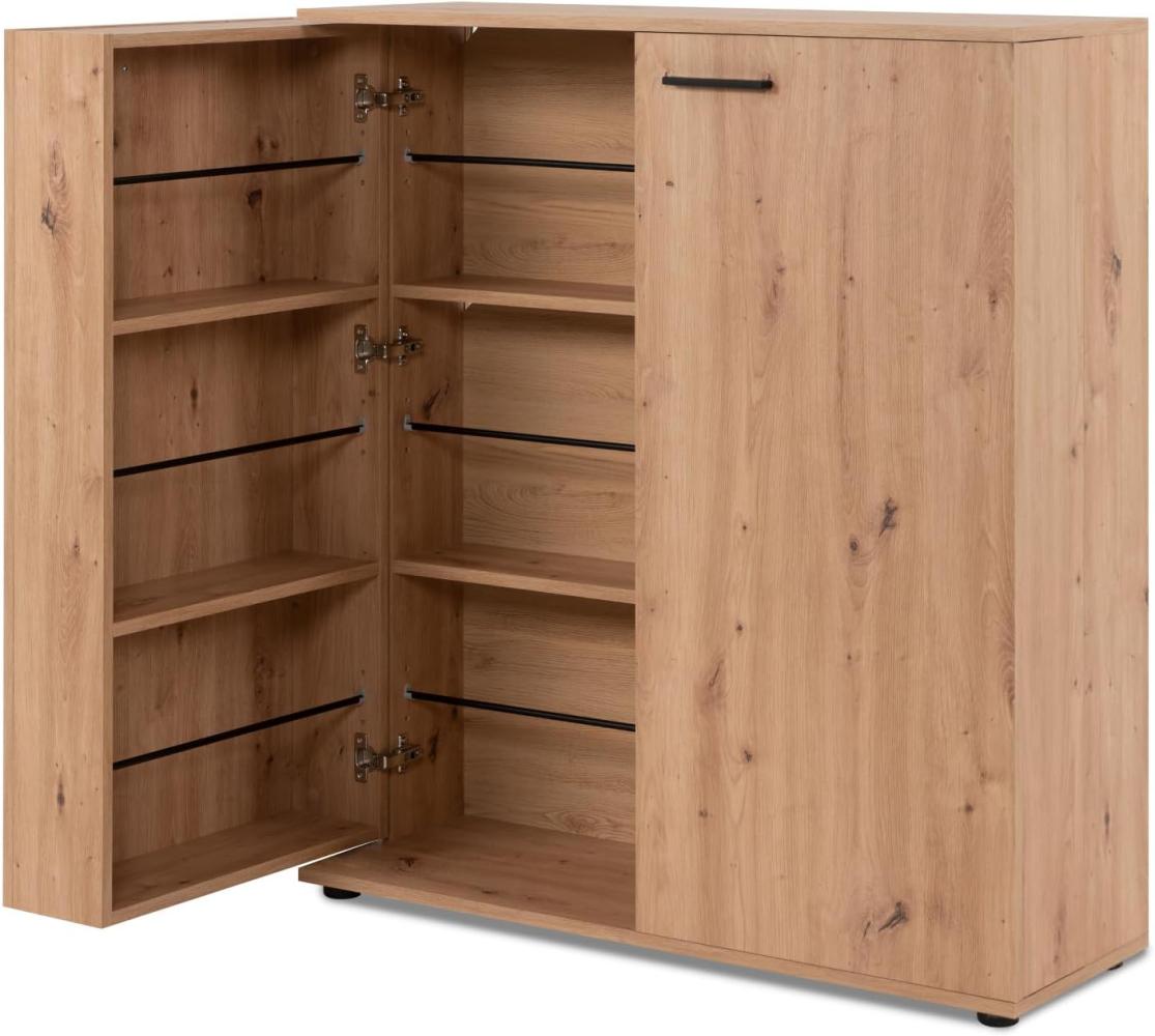 Schuhschrank Logu in Eiche Artisan 100 x 110 cm Bild 1