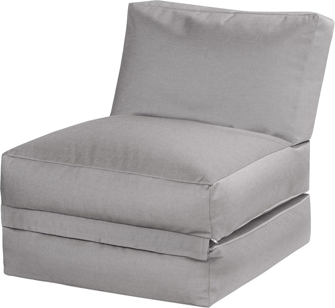 MAGMA Sitzsack Magma Twist OUTSIDE 90 x 70 x 80 geöffnet 180 x 70 x 60 hellgrau Bild 1
