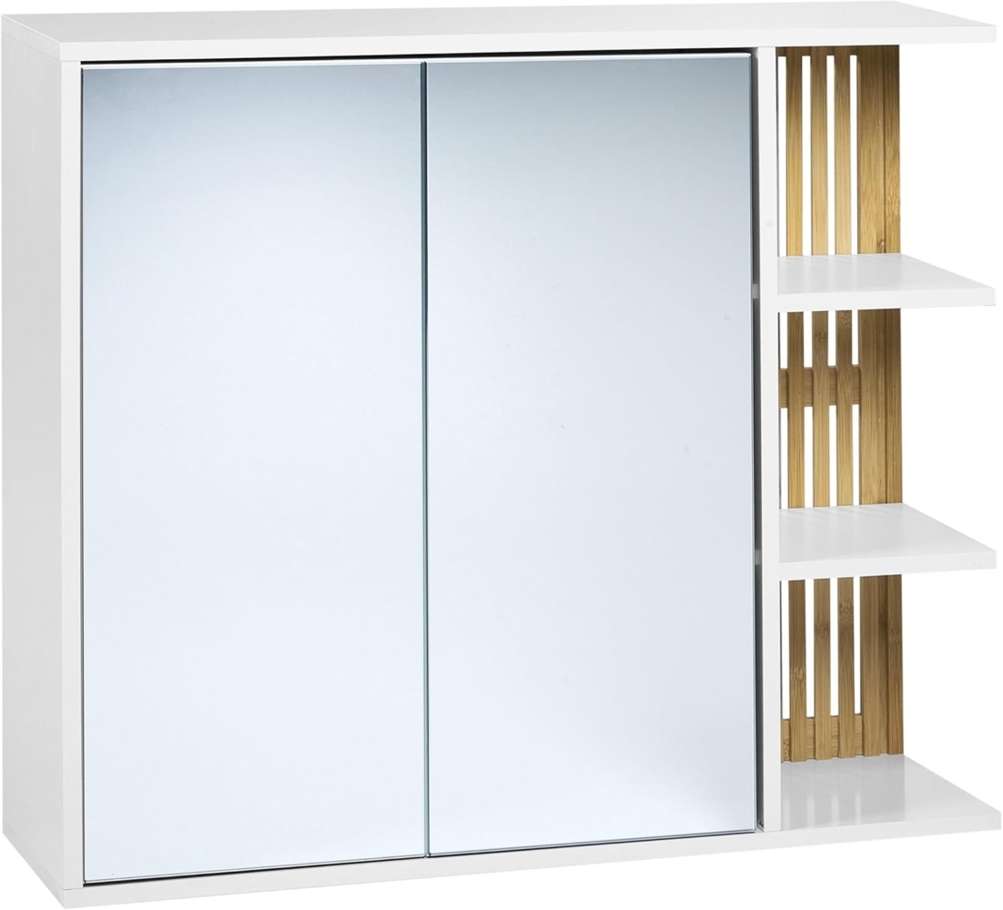 Bad Spiegelschrank heller Holzfarbton weiß 70 x 80 cm NUBES Bild 1