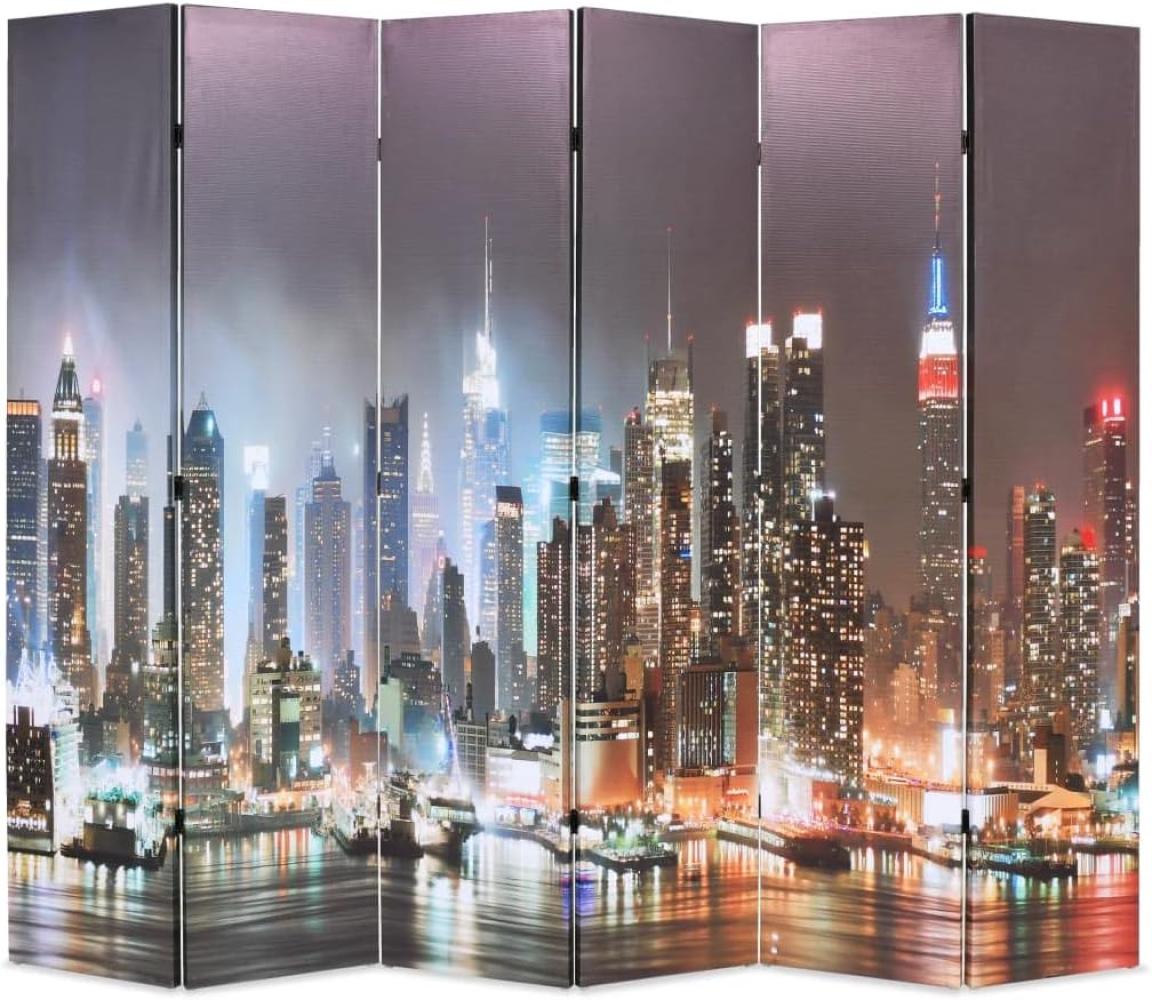 vidaXL Raumteiler klappbar 228 x 170 cm New York bei Nacht 245864 Bild 1