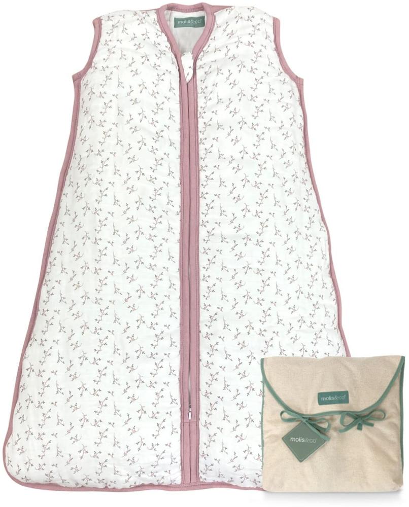 molis&co. Baby-schlafsack. 0.5 TOG. Größe 95 cm (18-36 Monate). Ideal für den Sommer. Superweich und leicht. Floral Pink. Premium-Musselin. Bild 1