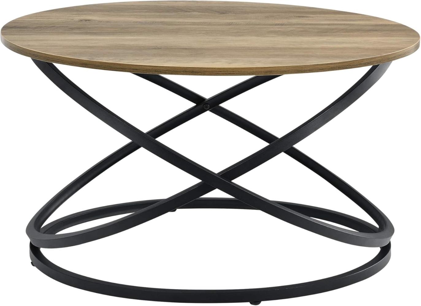Couchtisch Dunedin Ø 79 cm Holzfarben/Schwarz en. casa Bild 1
