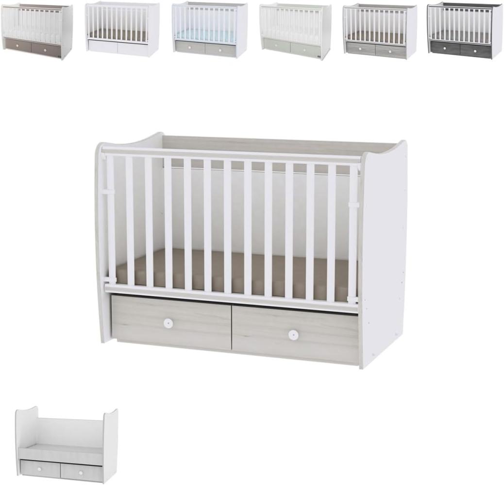 Lorelli 'MATRIX NEW' Babybett mit Schubladen hellbraun 60x120 cm Bild 1