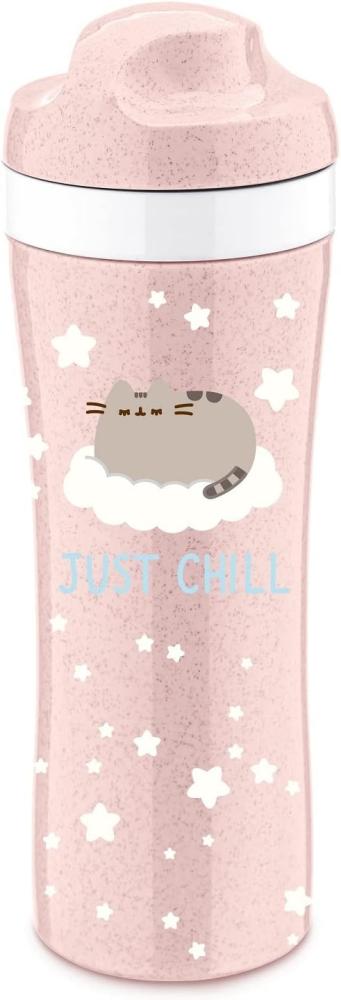 Koziol Trinkflasche Oase Pusheen Just Chill, Wasserflasche, Kunststoff, Organic Pink, 425 ml, 8023711 Bild 1