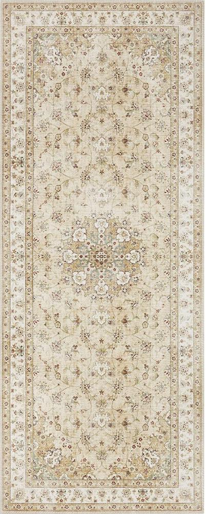 Kurzflor Teppich Nain Goldgelb - 80x200x0,7cm Bild 1