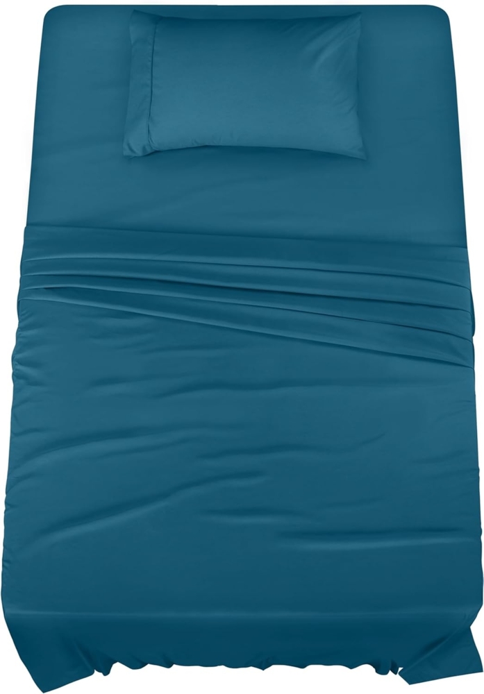 Utopia Bedding Bettwäsche-Set für Doppelbetten – 3-teiliges Bettwäsche-Set – gebürstete Mikrofaser – schrumpffrei und lichtbeständig – pflegeleicht (Doppelbett, Jeansblau) Bild 1