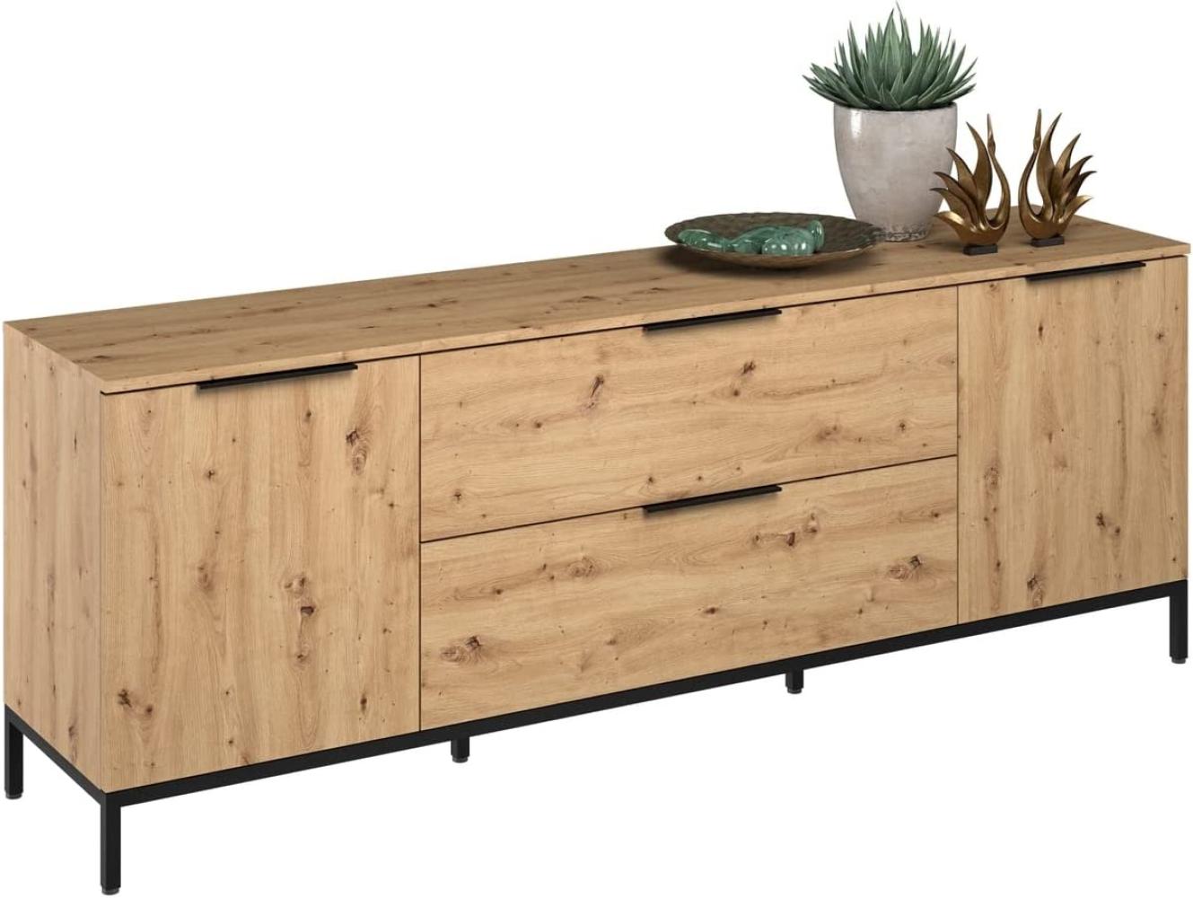 Maja Lowboard TREND WOOD Asteiche Metall schwarz Bild 1