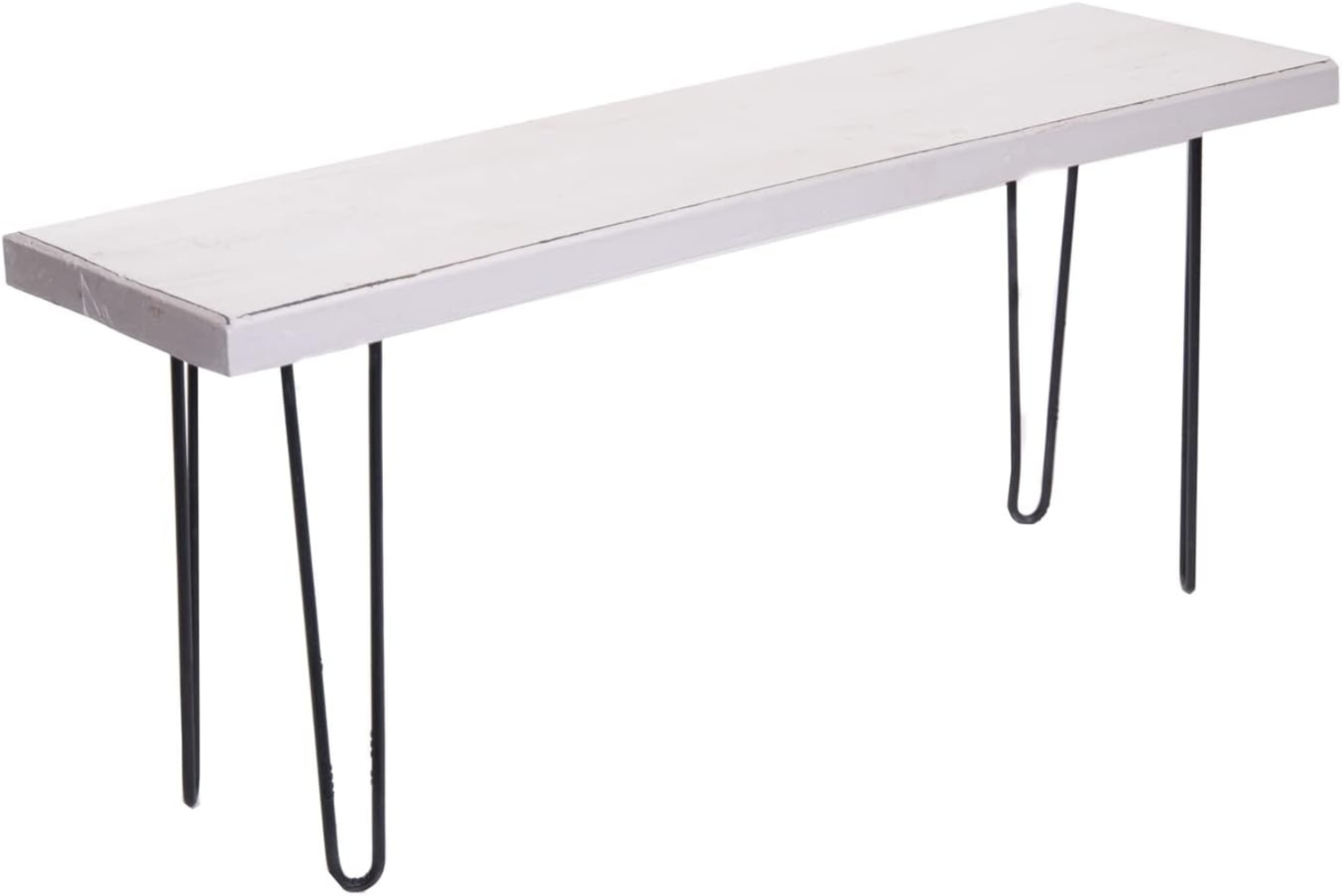 Sitzbank Bohle 120 Mahagoni Massivholz, Metallbeine 06 weiß-landhaus Bild 1