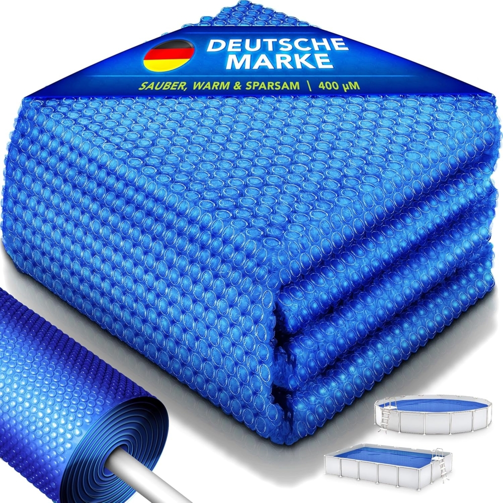 tillvex® Premium Pool Solarabdeckplane 400 µm Rechteckig 450x220 cm | Solarfolie Wärmeplane zuschneidbar | Solarplane Solarabdeckung | Poolheizung Poolsolarplane für Wassererwärmung Bild 1