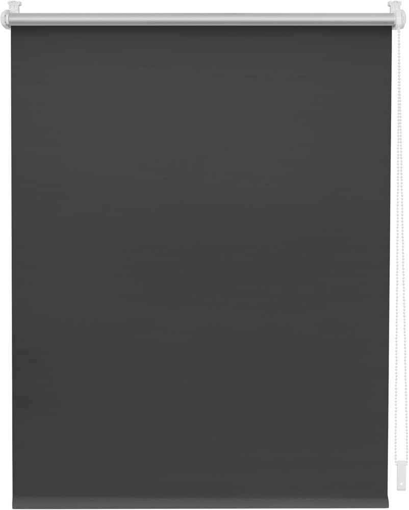 Lichtblick Thermorollo ohne Bohren, Klemmfix, Verdunklungsrollo, Hitzeschutz, Sichtschutz, Wandmontage, Deckenmontage, Rollo für Fenster und Türen Anthrazit,90x150 cm (B x L) Bild 1