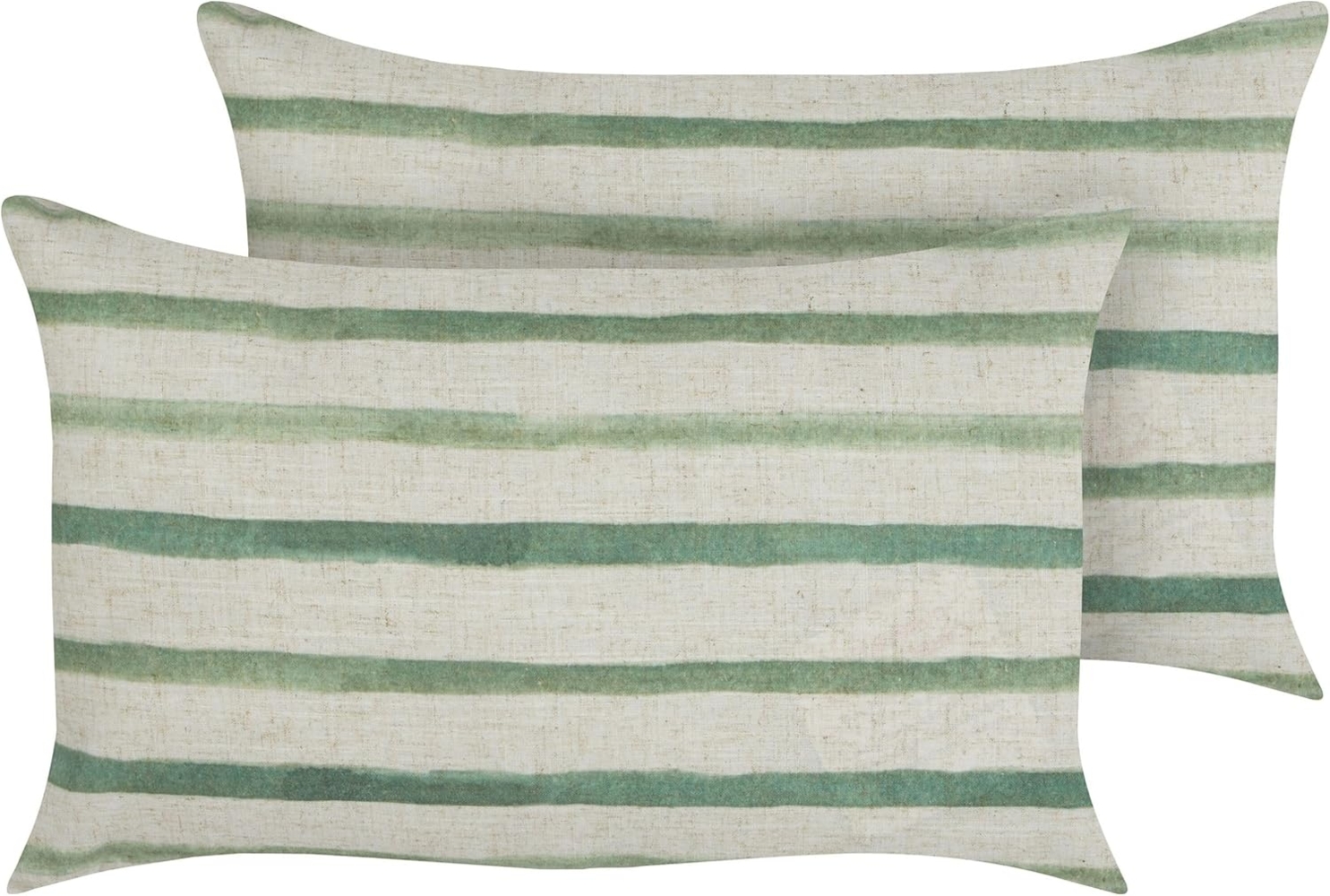 Kissen 2er Set Streifenmuster KAFRA 30 x 50 cm Grün Bild 1
