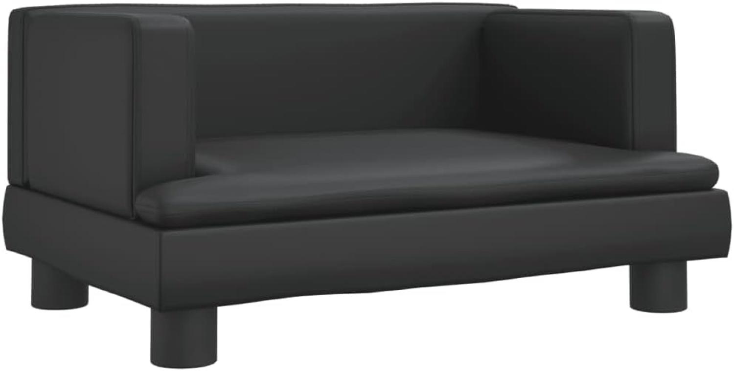 vidaXL Kindersofa Schwarz 60x40x30 cm Kunstleder 3196324 Bild 1