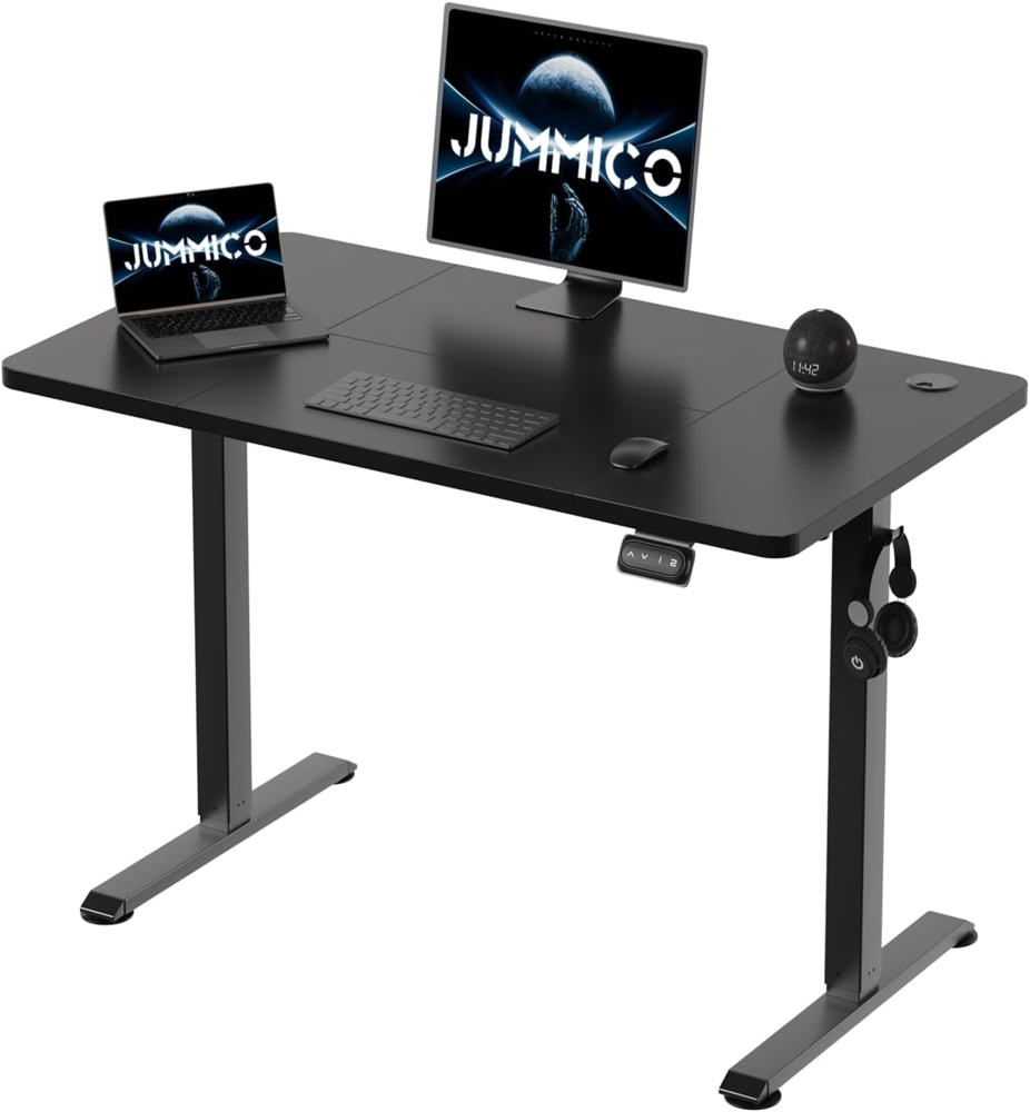 JUMMICO HöHenverstellbarer Schreibtisch 100x60 cm,Standing Desk（71-119cm）,Schreibtisch HöHenverstellbar Elektrisch mit 2-Memory-Steuerung und Antikollisions Funktion(Schwarz) Bild 1