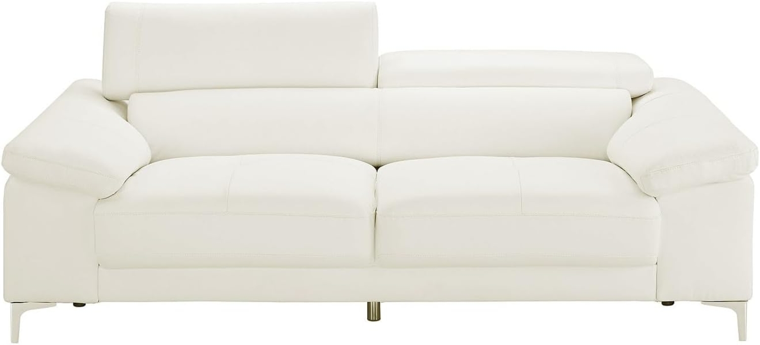 Vente-unique - Ledersofa 3-Sitzer - Weiß - SOLANGE Bild 1