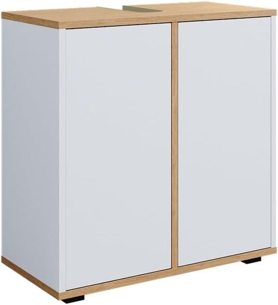 Vicco Waschbeckenunterschrank Didi Weiß Eiche 60 x 62 cm mit 2 Türen Bild 1