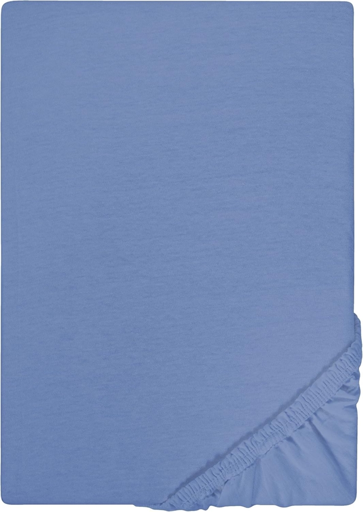 biberna Jersey-Spannbetttuch 0077155, blau, 1x 140x200 cm - 160x200 cm Bild 1