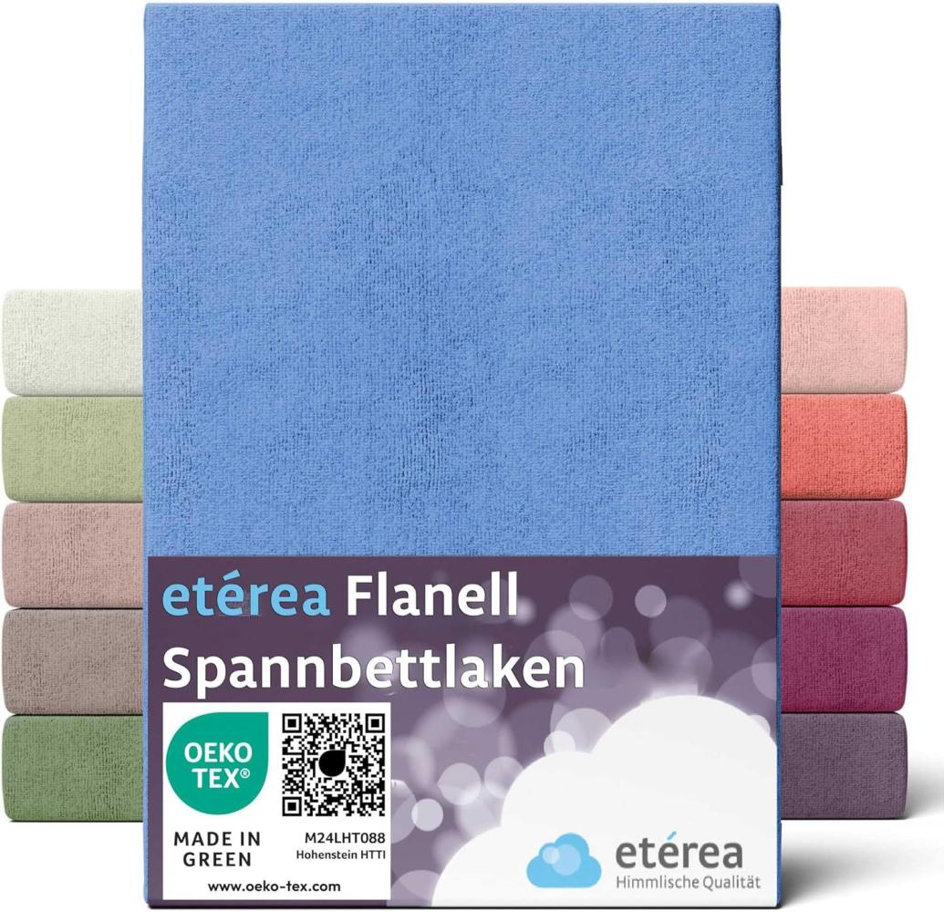 etérea Flanell Spannbettlaken Hellblau 180x200 - 200x200 cm Bild 1