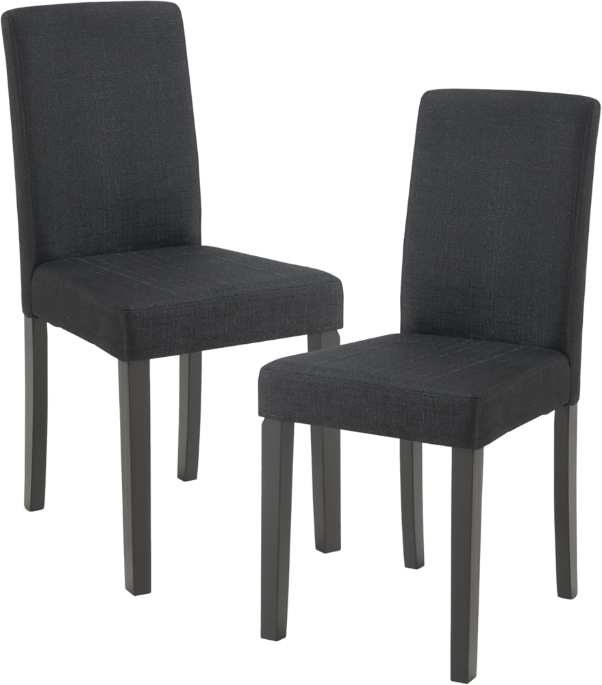 Esszimmerstuhl Hamburg 2er Set Textil Schwarz [en. casa] Bild 1