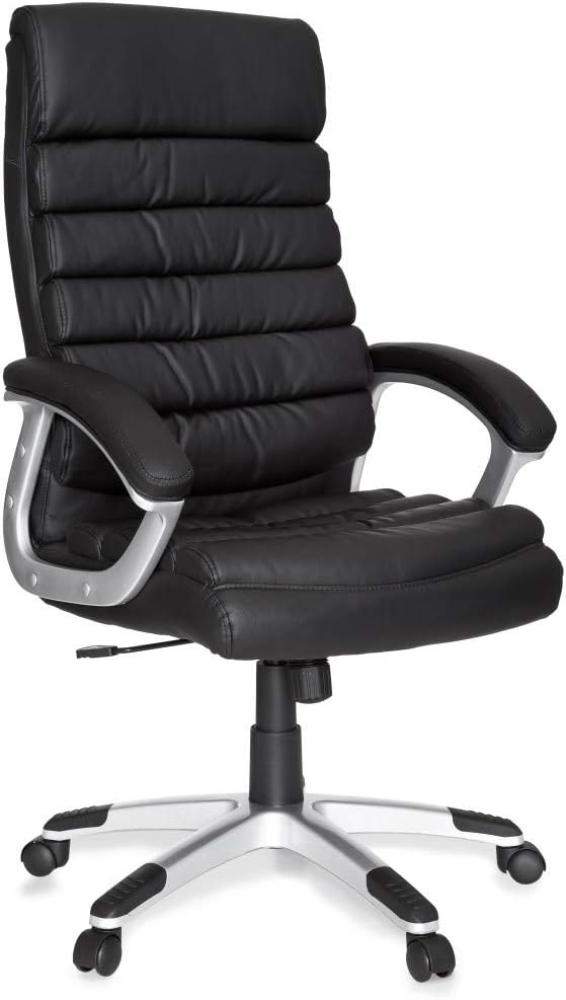 FineBuy Bürostuhl 'VALO' Kunstleder, ergonomisch mit Kopfstütze, schwarz Bild 1